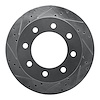 631-40088L Drilled/Slotted Brake Rotor [Silver], 2000-2002 Mopar, Position: Front Left - image 1