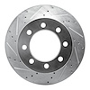 631-40102L Drilled/Slotted Brake Rotor [Silver], 2003-2008 Mopar, Position: Front Left