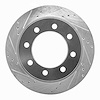 631-40103L Drilled/Slotted Brake Rotor [Silver], 2003-2008 Mopar, Position: Rear Left