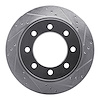 631-40103R Drilled/Slotted Brake Rotor [Silver], 2003-2008 Mopar, Position: Rear Right