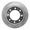 631-40118L Drilled/Slotted Brake Rotor [Silver], Fits Select Mopar, Position: Rear Left