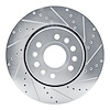 631-40125R Drilled/Slotted Brake Rotor [Silver], Fits Select Mopar, Position: Front Right - image 1