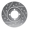 631-43000L Drilled/Slotted Brake Rotor [Silver], 1974-1987 Multiple Makes/Models, Position: Front Left - image 1