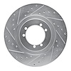 631-44001L Drilled/Slotted Brake Rotor [Silver], 1996-2006 Mopar, Position: Rear Left,Front Left