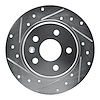 631-47052L Drilled/Slotted Brake Rotor [Silver], Fits Select GM, Position: Rear Left