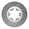 631-48049L Drilled/Slotted Brake Rotor [Silver], 2004-2008 GM, Position: Front Left - image 1