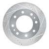 631-48093R Drilled/Slotted Brake Rotor [Silver], Fits Select GM, Position: Rear Right