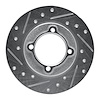 631-54000L Drilled/Slotted Brake Rotor [Silver], 1988-1993 Ford/Lincoln/Mercury/Mazda, Position: Front Left - image 1