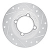 631-54000R Drilled/Slotted Brake Rotor [Silver], 1988-1993 Ford/Lincoln/Mercury/Mazda, Position: Front Right - image 1