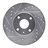 631-54002L Drilled/Slotted Brake Rotor [Silver], 1990-2003 Ford/Lincoln/Mercury/Mazda, Position: Front Left - image 1