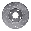 631-54002R Drilled/Slotted Brake Rotor [Silver], 1990-2003 Ford/Lincoln/Mercury/Mazda, Position: Front Right - image 1
