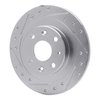631-54003L Drilled/Slotted Brake Rotor [Silver], 1990-2003 Ford/Lincoln/Mercury/Mazda, Position: Rear Left - image 2