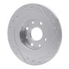 631-54003L Drilled/Slotted Brake Rotor [Silver], 1990-2003 Ford/Lincoln/Mercury/Mazda, Position: Rear Left - image 4