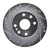 631-54004L Drilled/Slotted Brake Rotor [Silver], 1994-1997 Ford/Lincoln/Mercury/Mazda, Position: Front Left - image 1