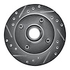 631-54018L Drilled/Slotted Brake Rotor [Silver], 1979-1981 Ford/Lincoln/Mercury/Mazda, Position: Front Left - image 1