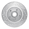 631-54019L Drilled/Slotted Brake Rotor [Silver], 1982-1987 Ford/Lincoln/Mercury/Mazda, Position: Front Left - image 1