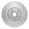 631-54019R Drilled/Slotted Brake Rotor [Silver], 1982-1987 Ford/Lincoln/Mercury/Mazda, Position: Front Right - image 1