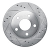 631-54020R Drilled/Slotted Brake Rotor [Silver], 1986-1992 Ford/Lincoln/Mercury/Mazda, Position: Front Right,Rear Right - image 1