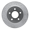 631-54021L Drilled/Slotted Brake Rotor [Silver], 1982-1990 Ford/Lincoln/Mercury/Mazda, Position: Rear Left - image 1