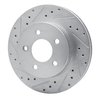 631-54021L Drilled/Slotted Brake Rotor [Silver], 1982-1990 Ford/Lincoln/Mercury/Mazda, Position: Rear Left - image 2