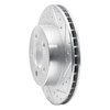 631-54021R Drilled/Slotted Brake Rotor [Silver], 1982-1990 Ford/Lincoln/Mercury/Mazda, Position: Rear Right - image 2
