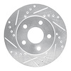 631-54022L Drilled/Slotted Brake Rotor [Silver], 1986-1992 Ford/Lincoln/Mercury/Mazda, Position: Front Left - image 1