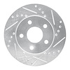 631-54022R Drilled/Slotted Brake Rotor [Silver], 1986-1992 Ford/Lincoln/Mercury/Mazda, Position: Front Right - image 1