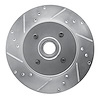 631-54026L Drilled/Slotted Brake Rotor [Silver], 1987-1993 Ford/Lincoln/Mercury/Mazda, Position: Front Left - image 1