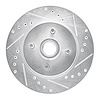 631-54026R Drilled/Slotted Brake Rotor [Silver], 1987-1993 Ford/Lincoln/Mercury/Mazda, Position: Front Right - image 1