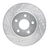 631-54027L Drilled/Slotted Brake Rotor [Silver], 1989-1990 Ford/Lincoln/Mercury/Mazda, Position: Front Left - image 1