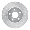 631-54027R Drilled/Slotted Brake Rotor [Silver], 1989-1990 Ford/Lincoln/Mercury/Mazda, Position: Front Right - image 1