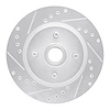 631-54028L Drilled/Slotted Brake Rotor [Silver], 1987-1988 Ford/Lincoln/Mercury/Mazda, Position: Front Left - image 1