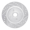 631-54028R Drilled/Slotted Brake Rotor [Silver], 1987-1988 Ford/Lincoln/Mercury/Mazda, Position: Front Right - image 1
