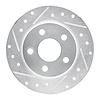 631-54032L Drilled/Slotted Brake Rotor [Silver], 1993-2005 Ford/Lincoln/Mercury/Mazda, Position: Rear Left - image 1