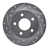 631-54034L Drilled/Slotted Brake Rotor [Silver], 1994-2004 Ford/Lincoln/Mercury/Mazda, Position: Rear Left - image 1