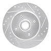 631-54041R Drilled/Slotted Brake Rotor [Silver], 1993-1993 Ford/Lincoln/Mercury/Mazda, Position: Front Right - image 1