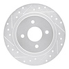 631-54051L Drilled/Slotted Brake Rotor [Silver], 2002-2004 Ford/Lincoln/Mercury/Mazda, Position: Rear Left - image 1