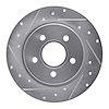 631-54066L Drilled/Slotted Brake Rotor [Silver], 2012-2018 Ford/Lincoln/Mercury/Mazda, Position: Rear Left - image 1