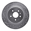 631-54072L Drilled/Slotted Brake Rotor [Silver], 2013-2020 Ford/Lincoln/Mercury/Mazda, Position: Rear Left - image 1