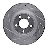 631-54089L Drilled/Slotted Brake Rotor [Silver], 2007-2015 Ford/Lincoln/Mercury/Mazda, Position: Front Left - image 1