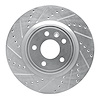 631-54094L Drilled/Slotted Brake Rotor [Silver], 2011-2019 Ford/Lincoln/Mercury/Mazda, Position: Front Left - image 1