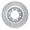 631-54100L Drilled/Slotted Brake Rotor [Silver], 1968-1976 Ford/Lincoln/Mercury/Mazda, Position: Front Left - image 1