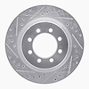 631-54102L Drilled/Slotted Brake Rotor [Silver], 1975-1994 Ford/Lincoln/Mercury/Mazda, Position: Front Left - image 1