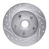 631-54110L Drilled/Slotted Brake Rotor [Silver], 1983-1994 Ford/Lincoln/Mercury/Mazda, Position: Front Left - image 1