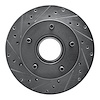 631-54113L Drilled/Slotted Brake Rotor [Silver], 1986-1988 Ford/Lincoln/Mercury/Mazda, Position: Front Left - image 1