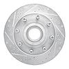 631-54118L Drilled/Slotted Brake Rotor [Silver], 1986-1994 Ford/Lincoln/Mercury/Mazda, Position: Front Left - image 1