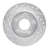 631-54119L Drilled/Slotted Brake Rotor [Silver], 1990-1994 Ford/Lincoln/Mercury/Mazda, Position: Front Left - image 1