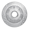 631-54127L Drilled/Slotted Brake Rotor [Silver], 1992-1994 Ford/Lincoln/Mercury/Mazda, Position: Front Left - image 1