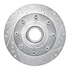 631-54127R Drilled/Slotted Brake Rotor [Silver], 1992-1994 Ford/Lincoln/Mercury/Mazda, Position: Front Right - image 1