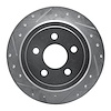 631-54137L Drilled/Slotted Brake Rotor [Silver], 1995-2003 Ford/Lincoln/Mercury/Mazda, Position: Rear Left - image 1